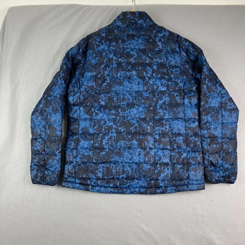 The North Face Mens Thermoball Puffer Jacket Large Blue Camo